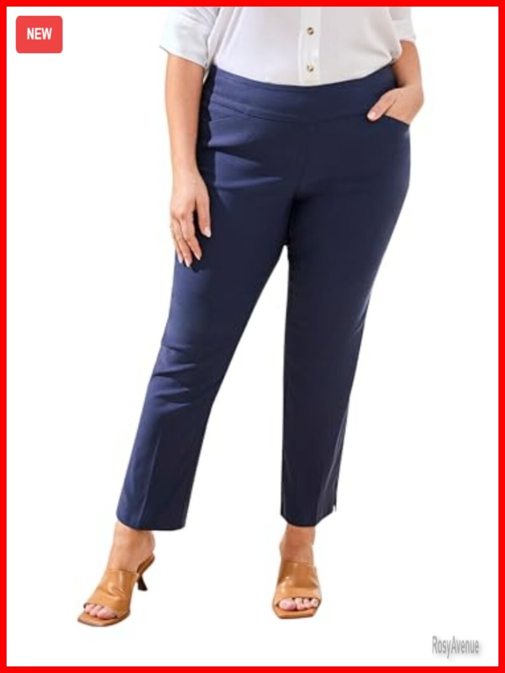Pull-On Performance Stretch Slimming Ankle Pants Tummy Control